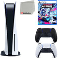Playstation 5 Disc Version ( PS5 Disc) with Midnight Black Extra Controller, Destruction Allstars and Microfiber Cleaning Cloth Bundle