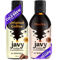 Javy Cold Brew Coffee Concentrate Bundle, 2 Flavor Original & Mocha Coffee Variety Pack, Ice & Cold Coffee Drinks in Seconds, Coffee gifts, 12 ounces