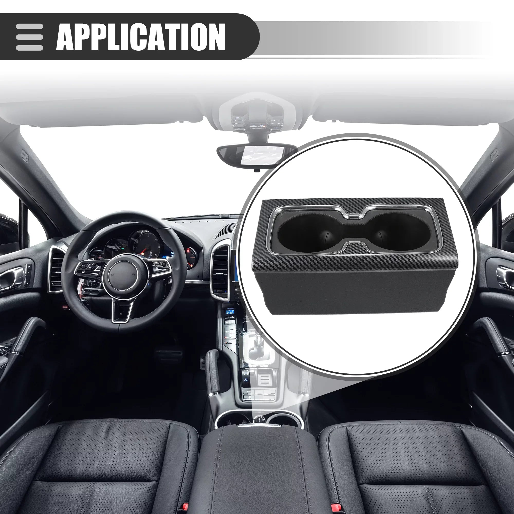 Unique Bargains Car Center Console Cup Holder for Chevy Silverado 1500 14-16 Plastic 23467147 Carbon Fiber Pattern Black