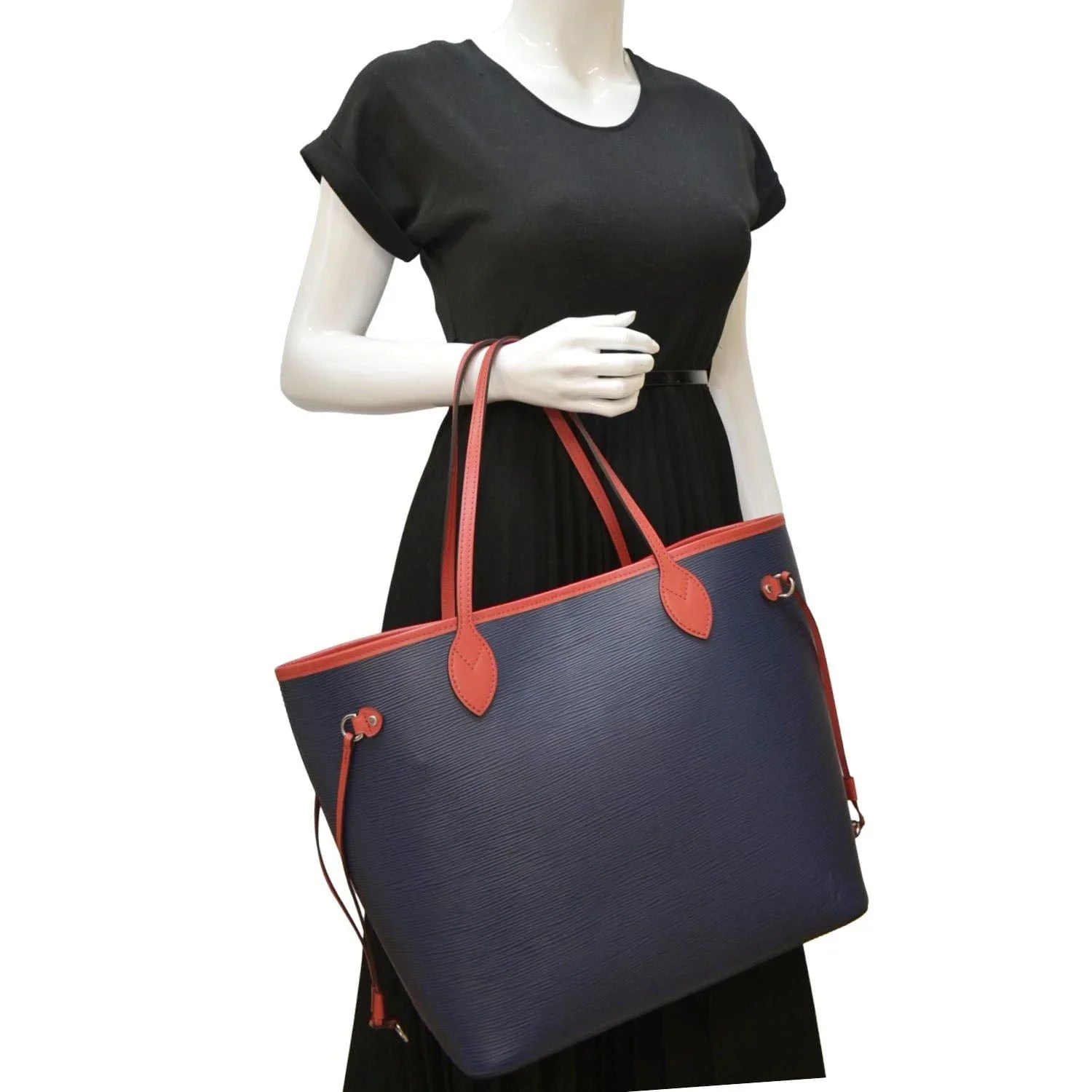Pre-owned LOUIS VUITTON Neverfull PM Epi Leather Tote Shoulder Bag Blue