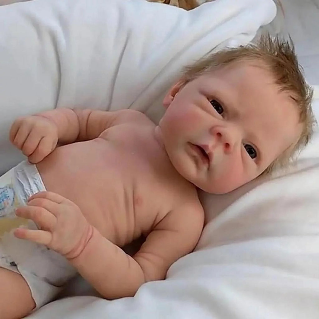Full Body Silicone Waterproof Reborn Doll Silicone Handmade Doll with Visible Veins Lifelike Baby Doll Christmas Gifts for Kids Girls Boys A1