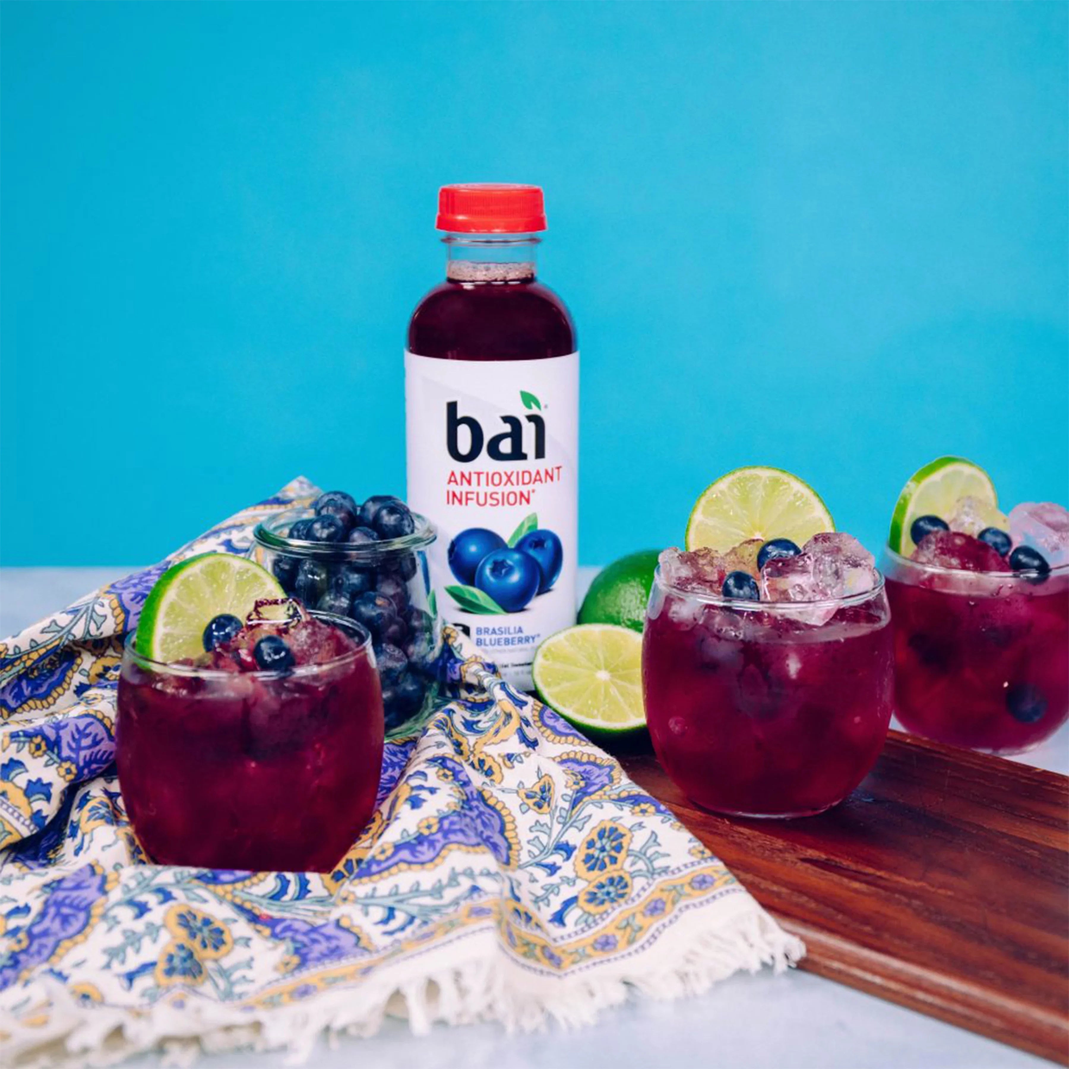 Bai Gluten-Free, Brasilia Blueberry, Antioxidant Infpre-owned Drink, 18 Fl Oz, 12 Pack Bottles