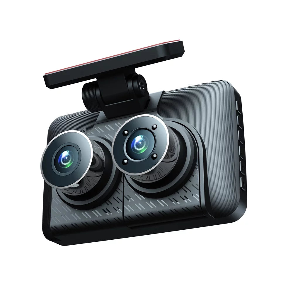 Carevas 3 Cameras Dash Cam 4in Clear Car Rearview Mirror Car Video Recording Camcorder Wide Angle Car Camera Recorder Auto Safety Driving Recorder