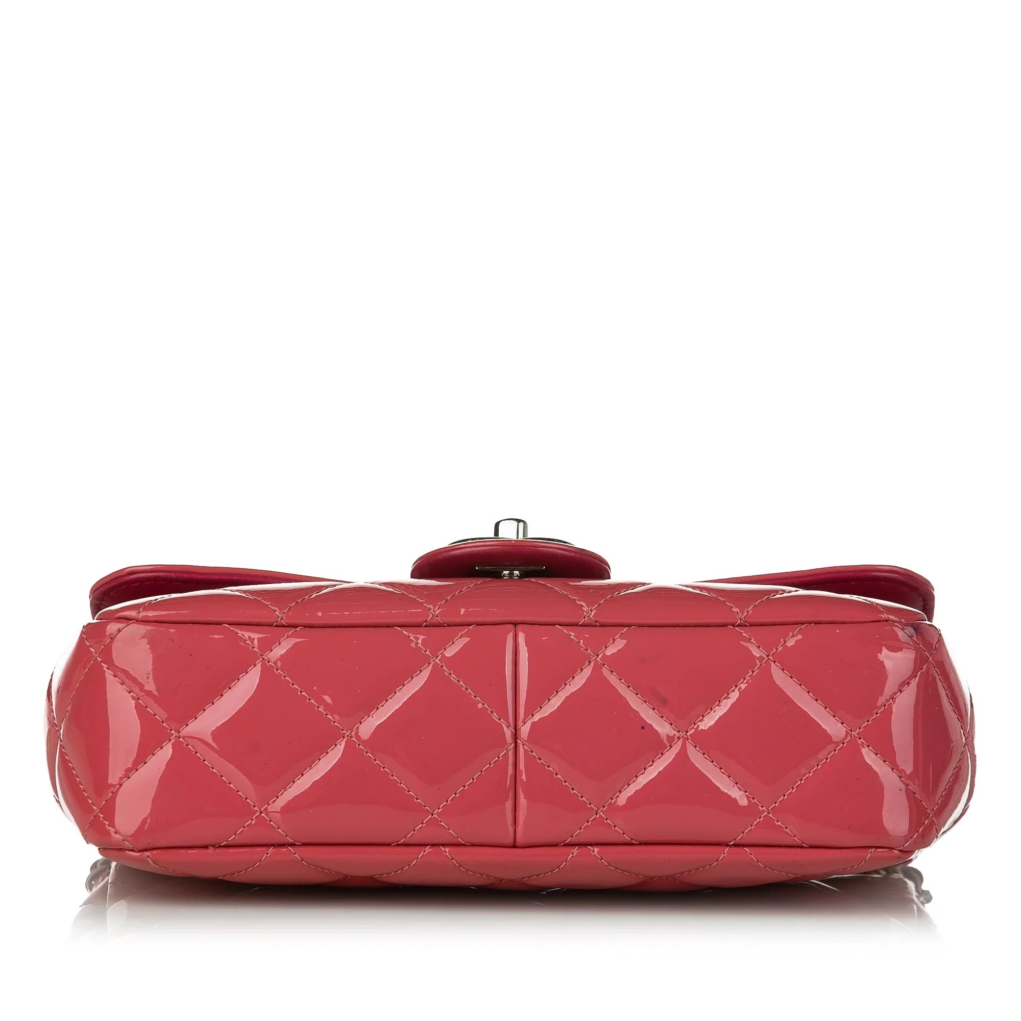 Pre-Owned Chanel Small Coco Shine Flap Bag Patent Leather Red Crossbody Bag Women (Good)