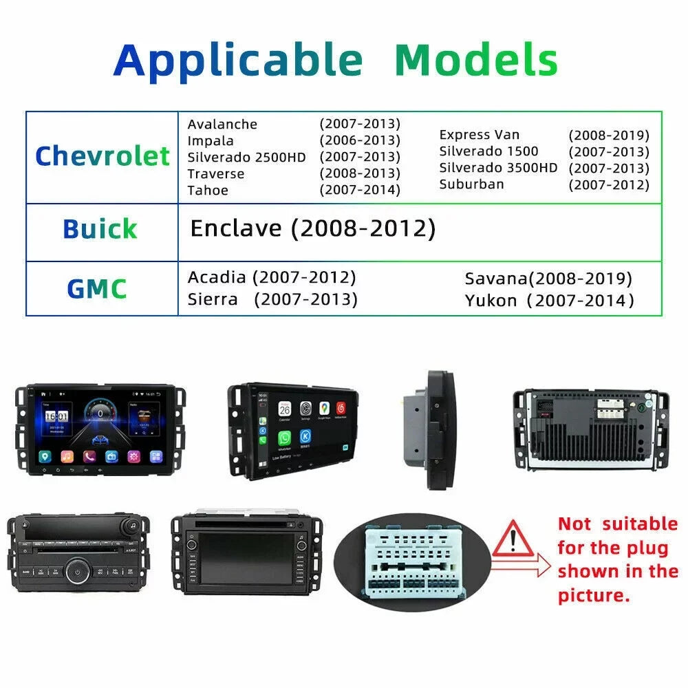 JMANCE Android 10 Car Radio MP5 GPS Player for GMC Sierra Chevrolet Silverado Yukon Acadia 8" Quad Core Radio Para Carro