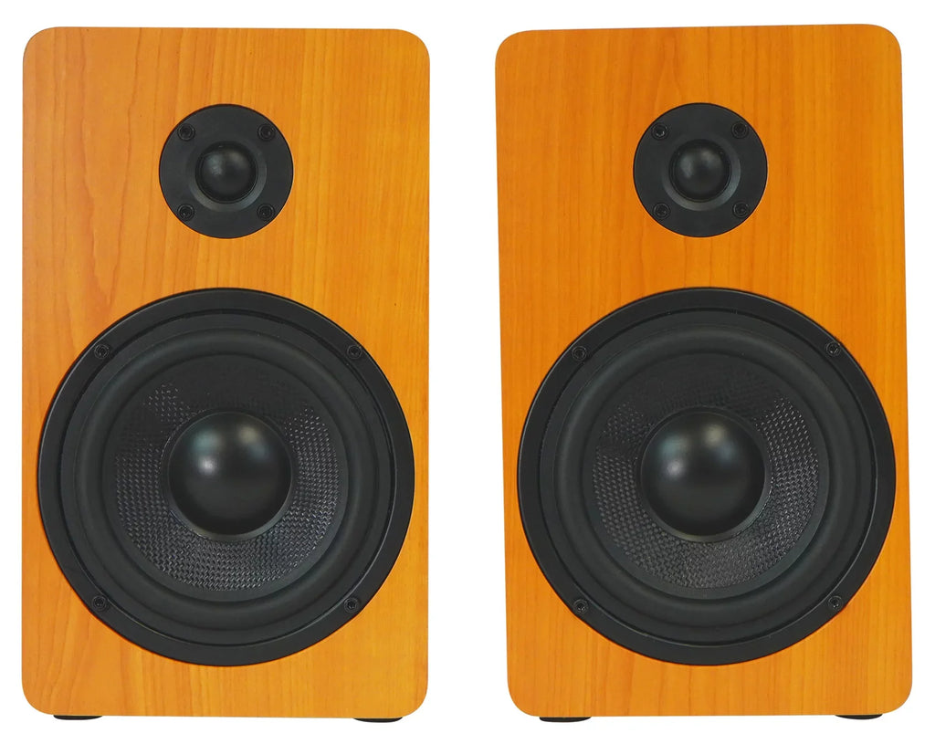 Pair Rockville RockShelf 58C Classic 5.25" Home Bookshelf Speakers w/37" Stands