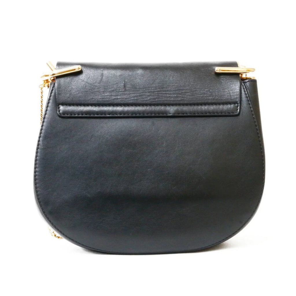 Pre-Owned Chloé Leather Shoulder Bag Beige,Black (Fair)
