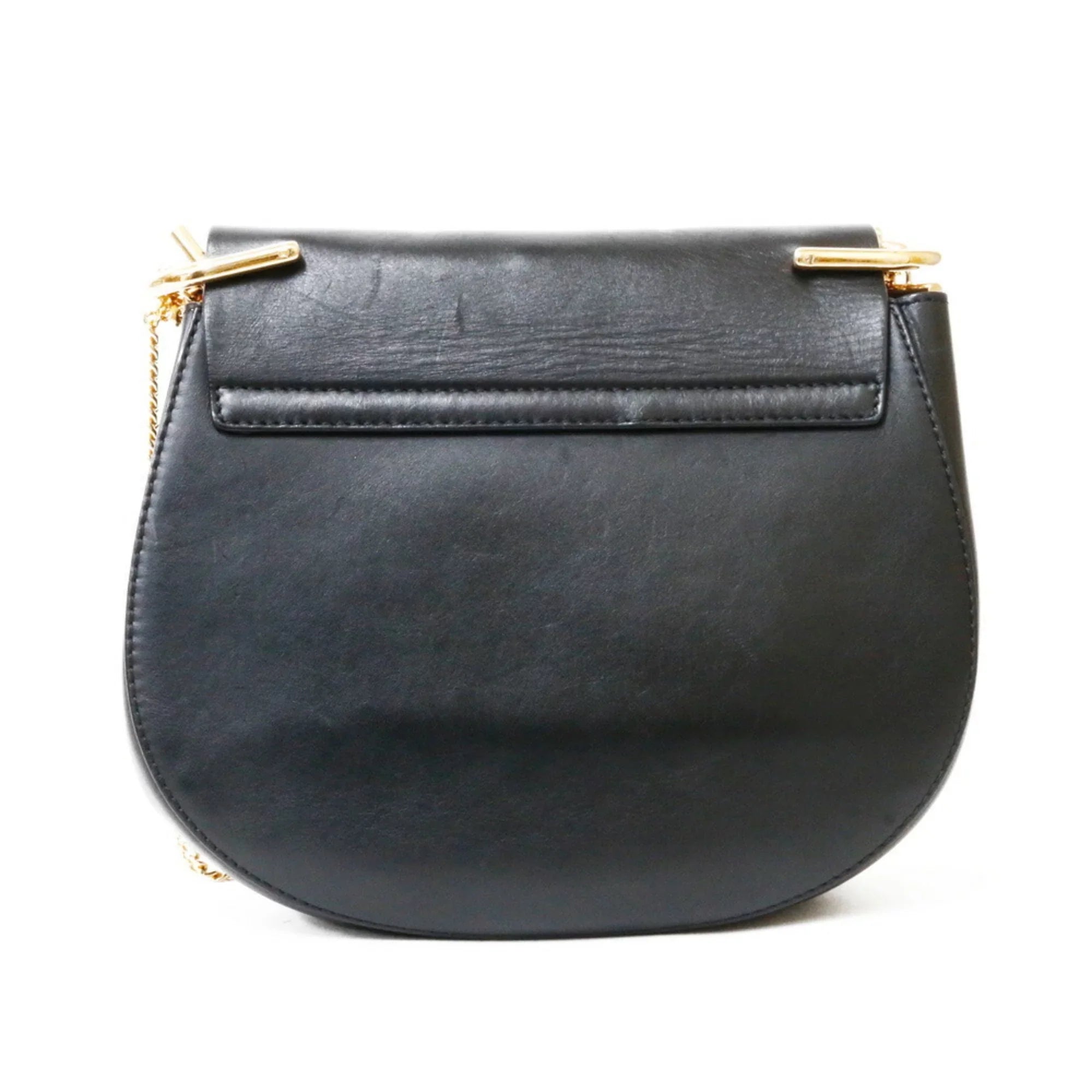 Pre-Owned Chloé Leather Shoulder Bag Beige,Black (Fair)