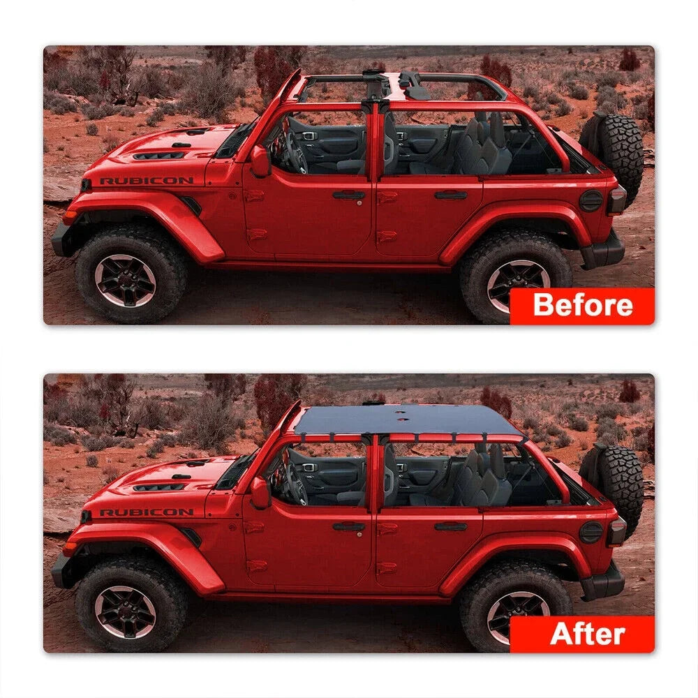JLLOM Premium Jeep Wrangler JK JKU 07-18 Leather Top Sunshade - Easy Install, Maximum Sun Protection