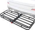 REDCAMP Folding Hitch Cargo Carrier Basket 500 lbs, 53" x 19.3" x 4" Trailer Hitch Luggage Rack for SUV, Truck, Cars, Small