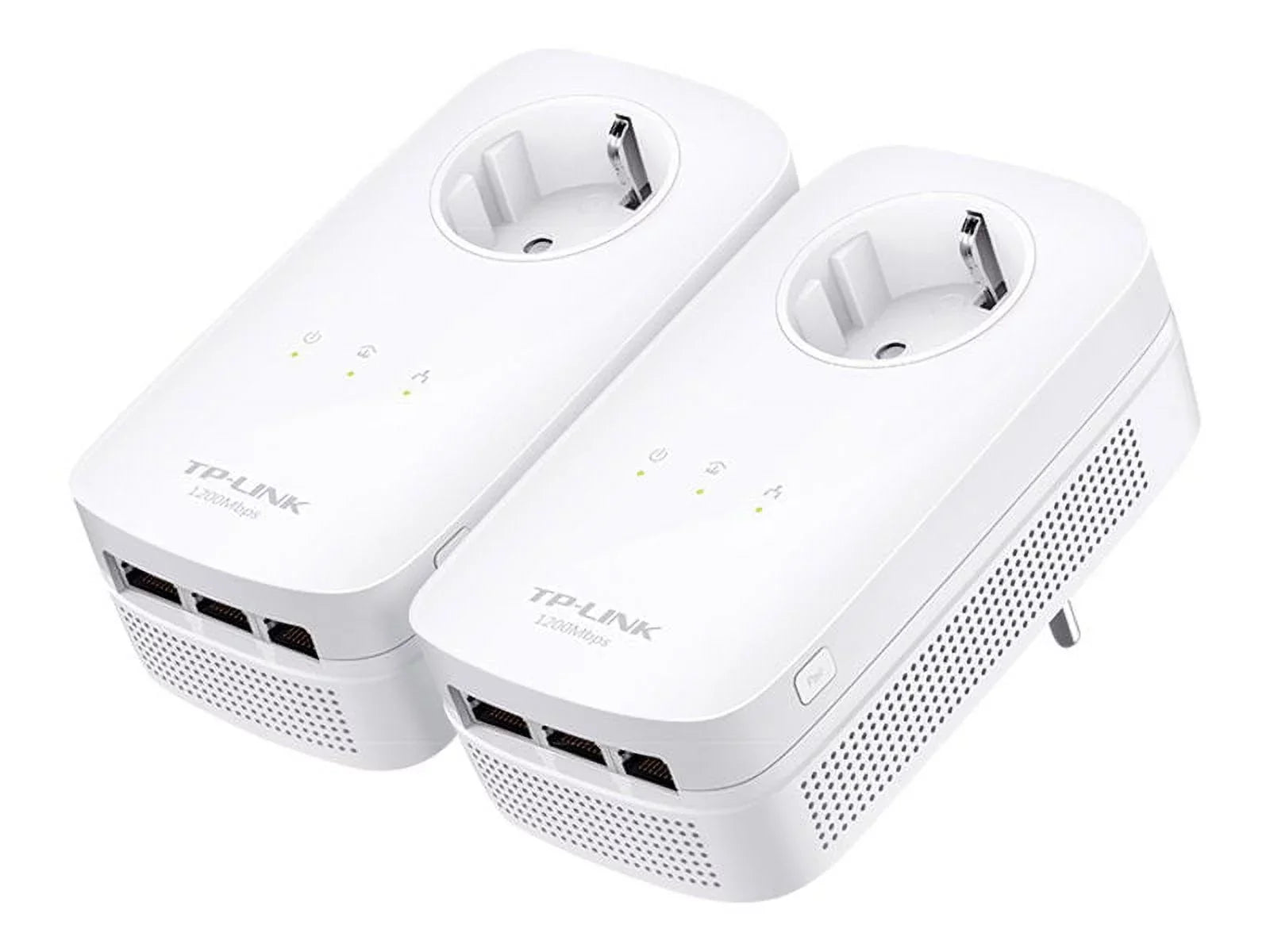 TP Link AV1200 3 Gigabit Port Pass Through Power Line Adapter Home Starter Kit