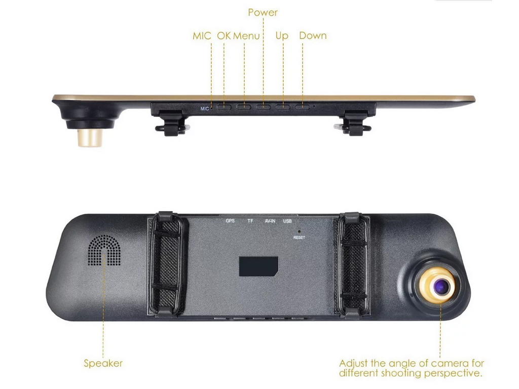 X10 Car DVR, Car Camera Car Video Recorder Full HD 1080P Car Video Camera 4.3 Inch LCD with Dual Lens for Vehicles Front Rearview Mirror DVR Dash Cam with Reverse Parking System