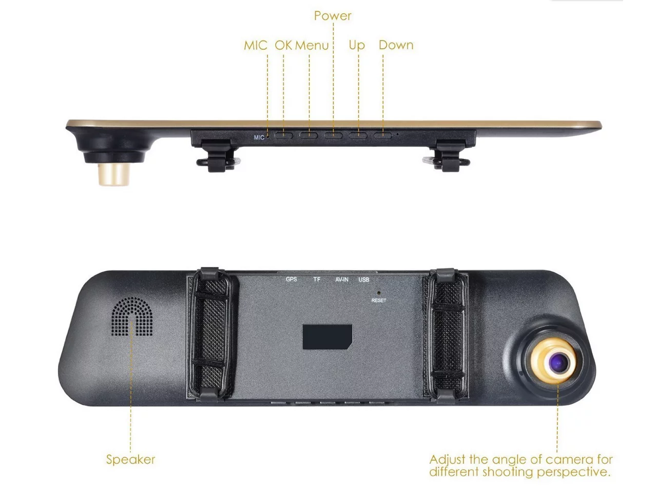 X10 Car DVR, Car Camera Car Video Recorder Full HD 1080P Car Video Camera 4.3 Inch LCD with Dual Lens for Vehicles Front Rearview Mirror DVR Dash Cam with Reverse Parking System