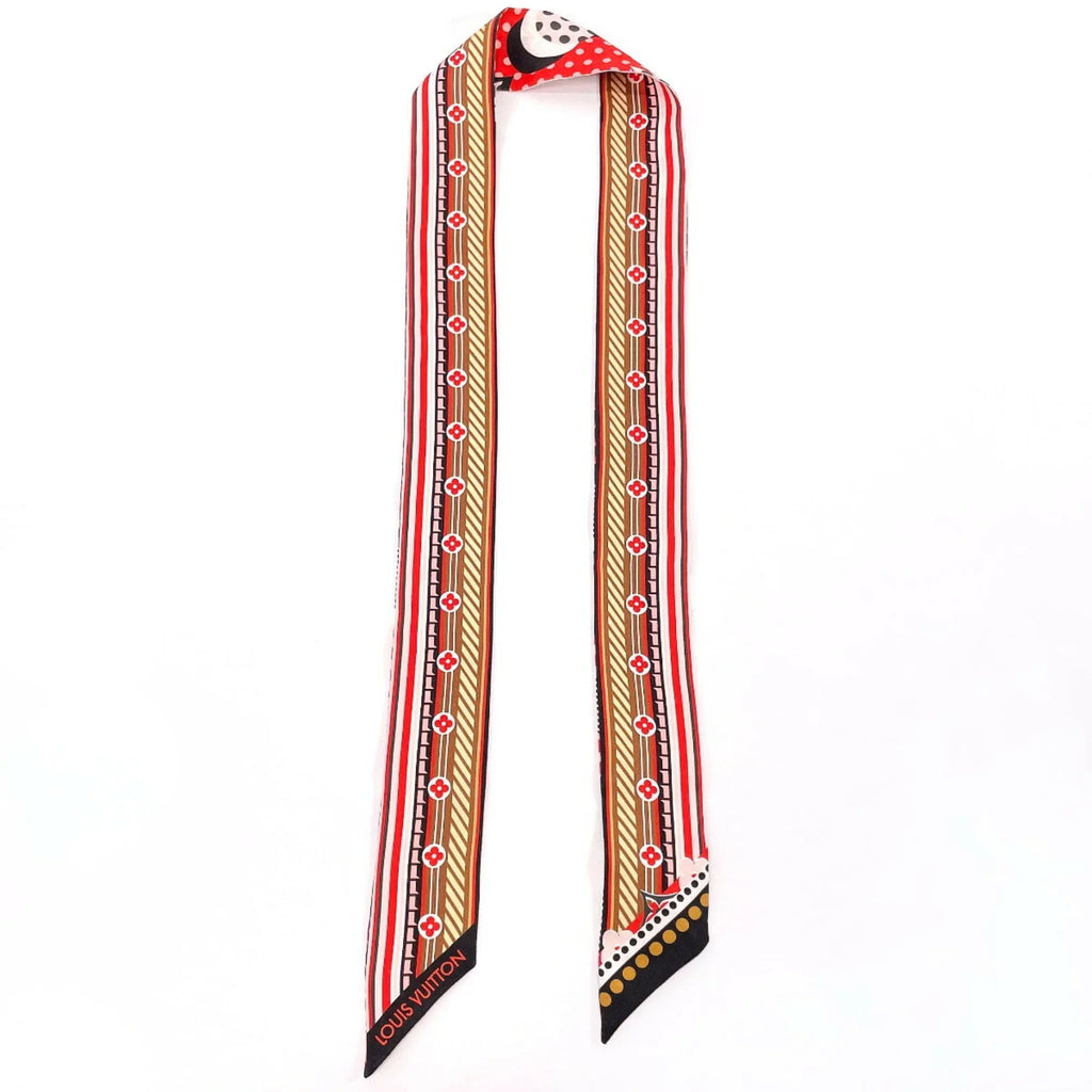 Pre-Owned Louis Vuitton Bandeau BB Pop LV Scarf Silk LOUIS VUITTON M73865 Women's Red (Good)