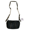 KDNY Women's Foster Cross Body Purse In Black With Brown Trim