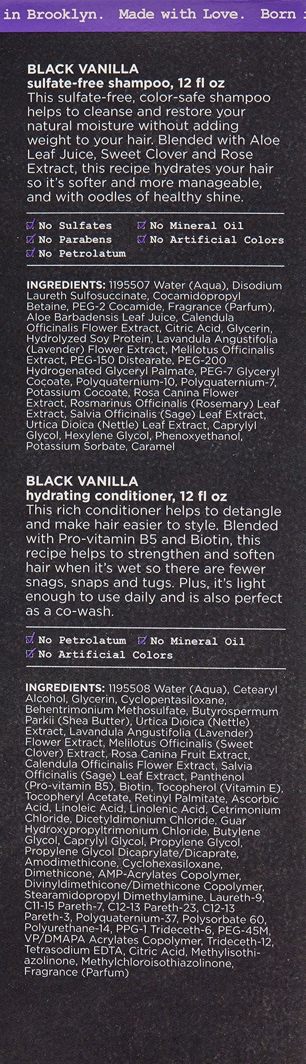Carol?s Daughter Black Vanilla Moisture & Shine Shampoo and Conditioner Set For Dry Hair and Dull Hair, Sulfate Free Shampoo and Hydrating Hair Conditioner (Packaging May Vary)