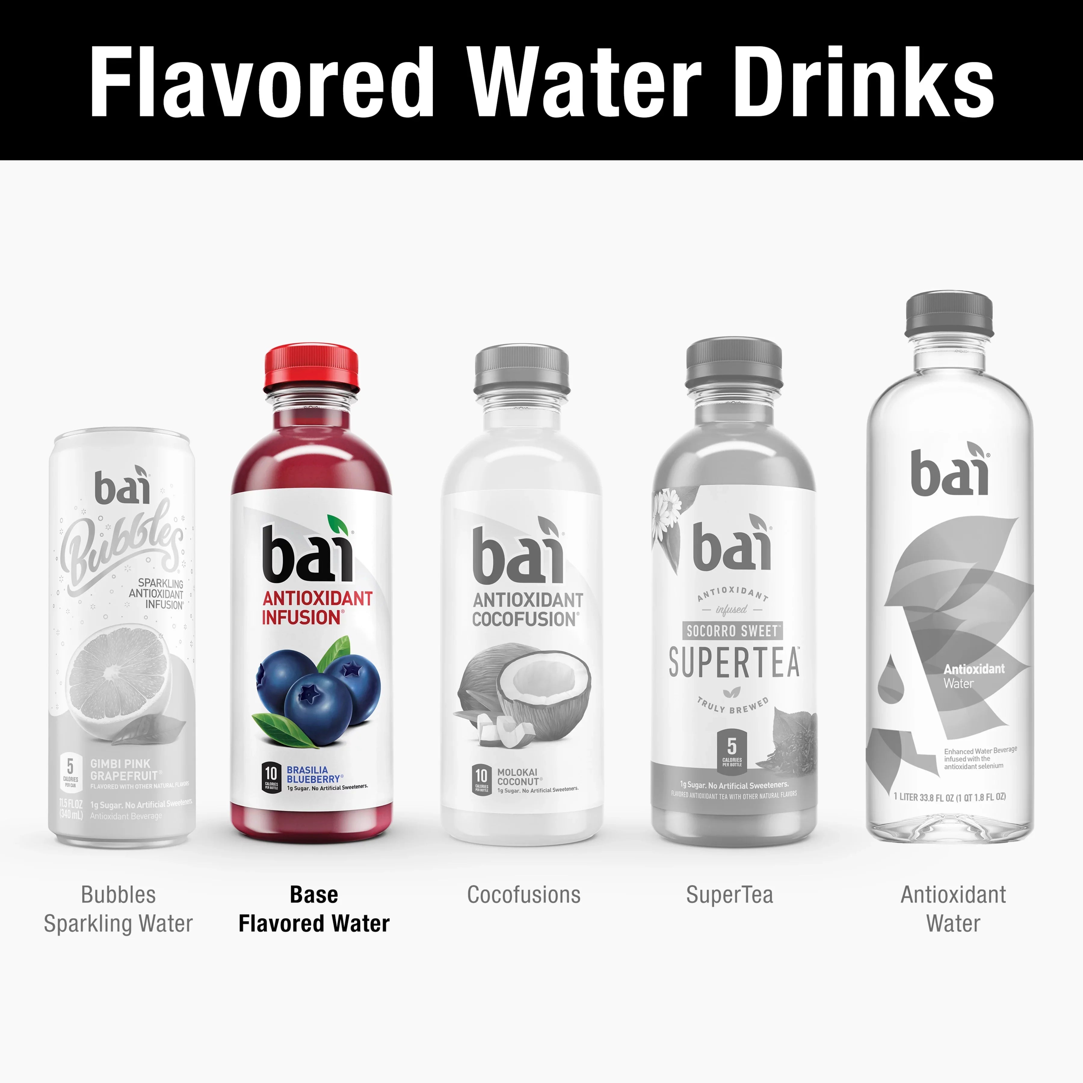 Bai Gluten-Free, Brasilia Blueberry, Antioxidant Infpre-owned Drink, 18 Fl Oz, 12 Pack Bottles