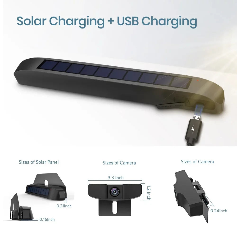 Boscam Solar Wireless Backup Camera No Wiring Install with Digital Wireless Rear View Camera, Universal Bracket for Most Vehicle (SungoPro)