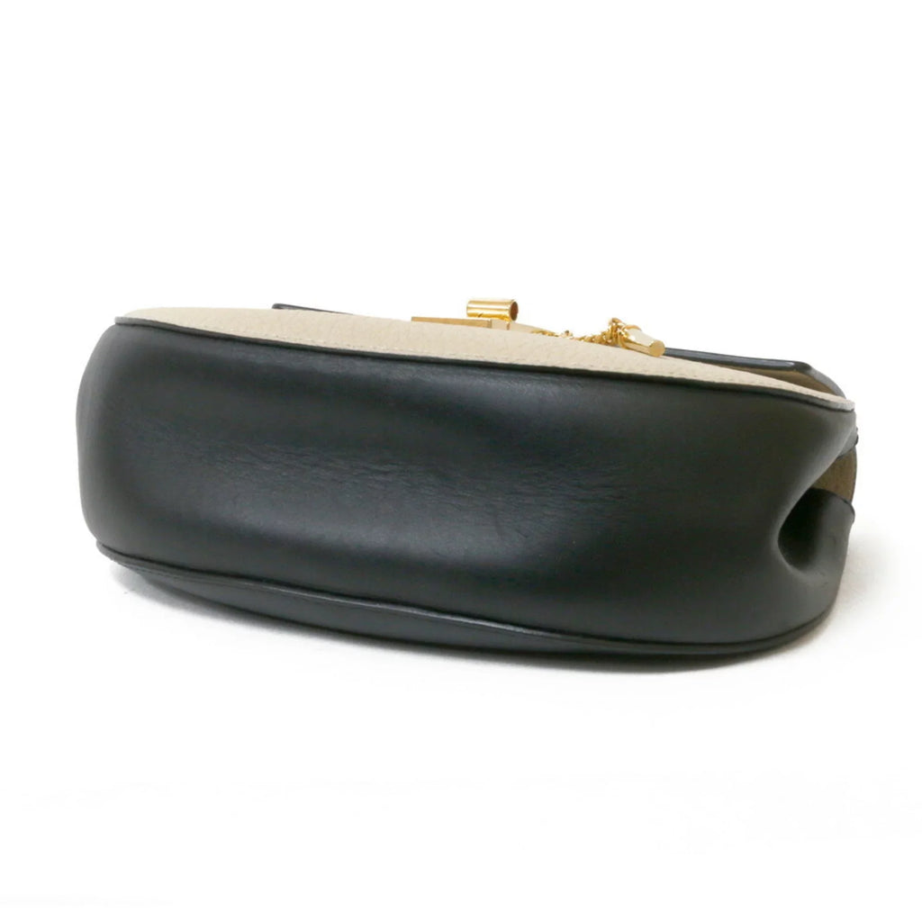 Pre-Owned Chloé Leather Shoulder Bag Beige,Black (Fair)