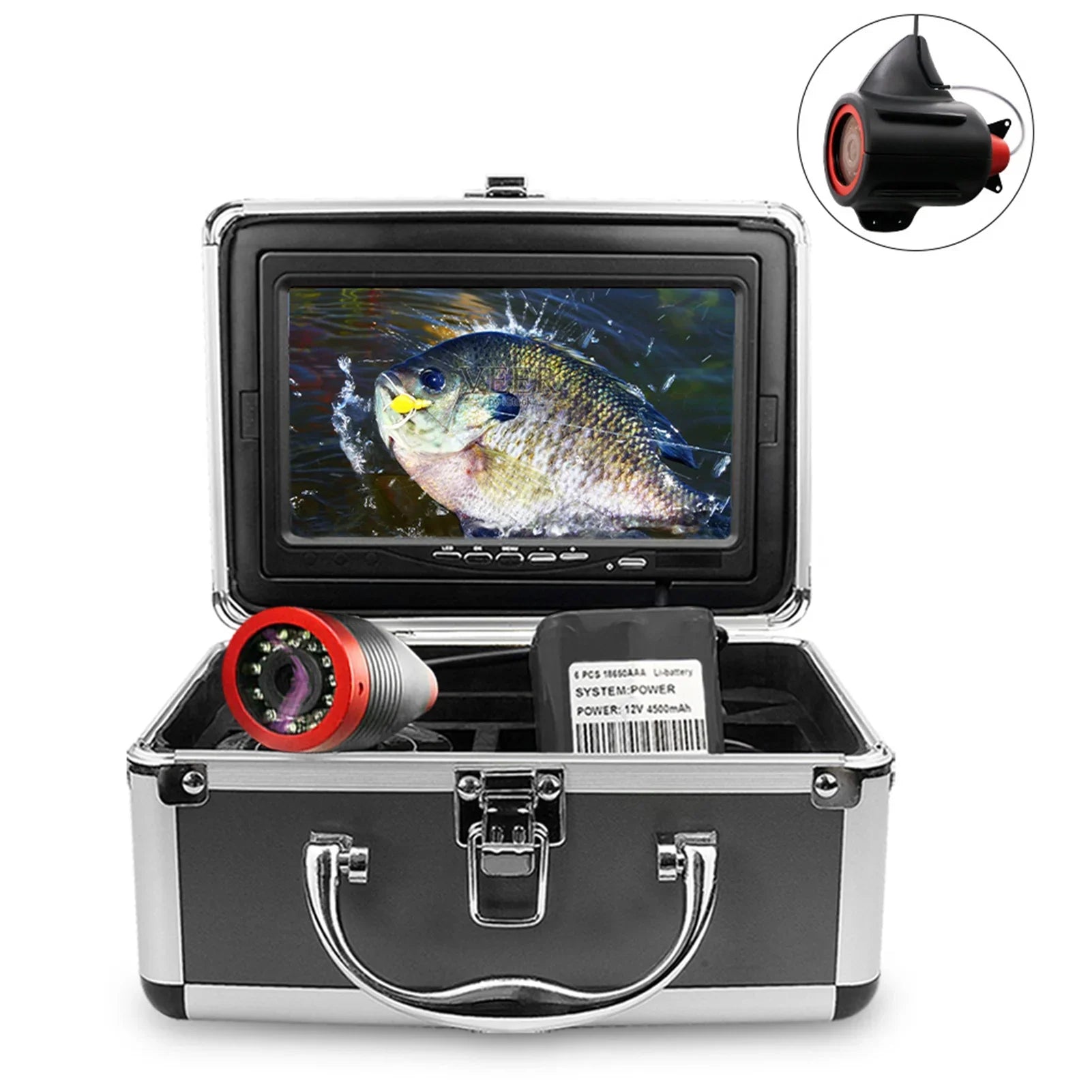 Erchang 7 Inch DVR Underwater Fishing Camera Portable Video Fish Finder for Lake Sea Fishing, Long Battery , Capture Every Moment Underwater