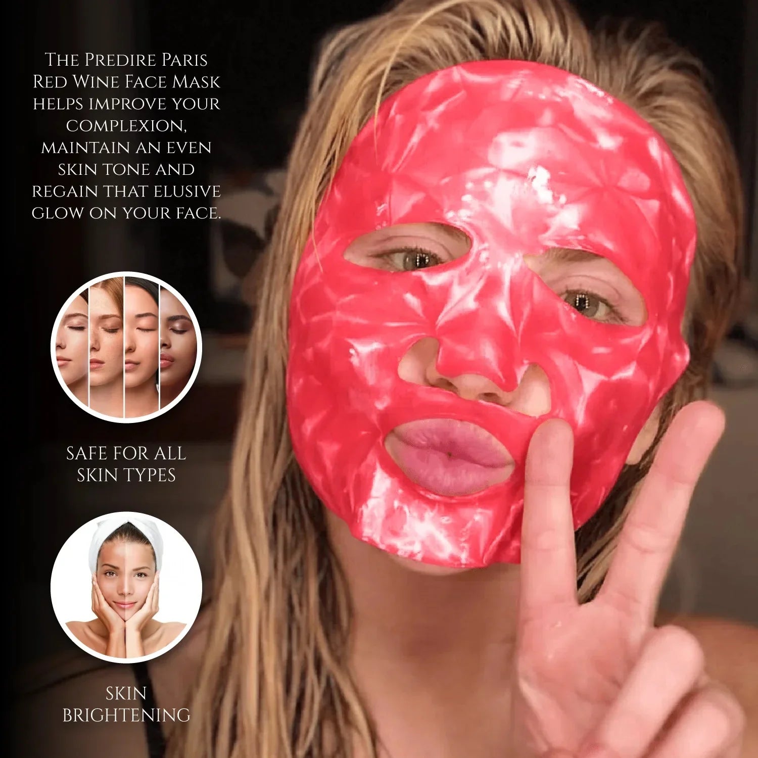 Red Wine Anti-Aging Facial Mask - Single Mask