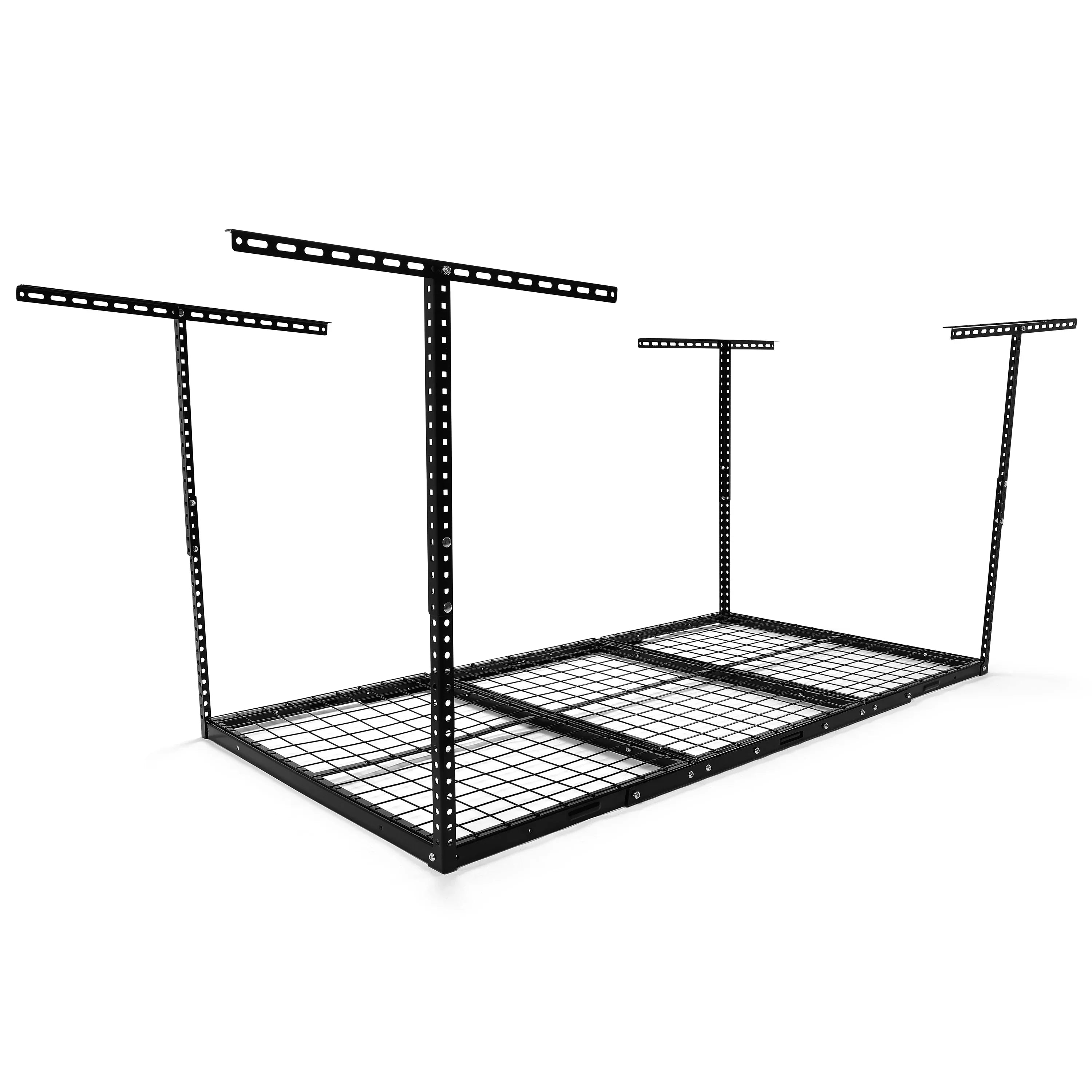 Hecasa 3 x 6 Overhead Garage Storage Rack Adjustable Garage Ceiling Mounted Storage Rack Black Steel
