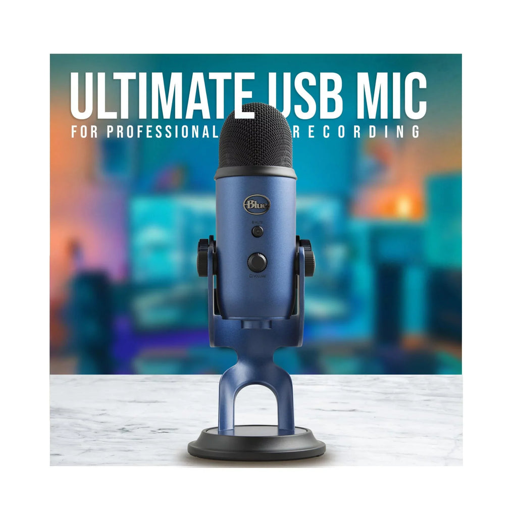 Blue Microphones Yeti USB Microphone (Blue) with Headphones and Pop Filter