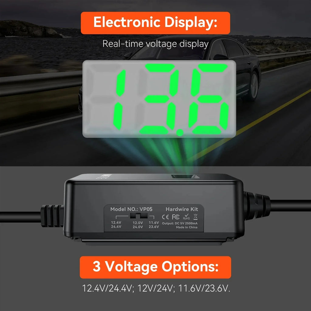 Vantrue Hardwiring Cable for USB-C Dashcams with LCD Screen (See listing)