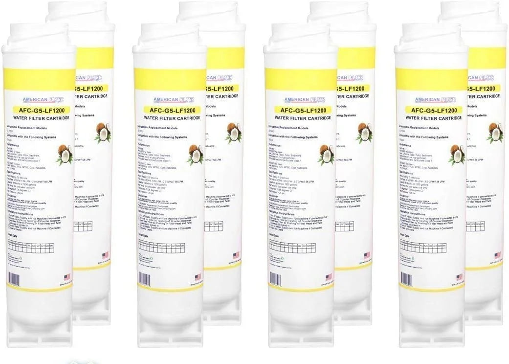 8 - Pack AFC Brand, Water Filter, Model # AFC-G5-LF1200, mpatible With (R) FQSLF Filter