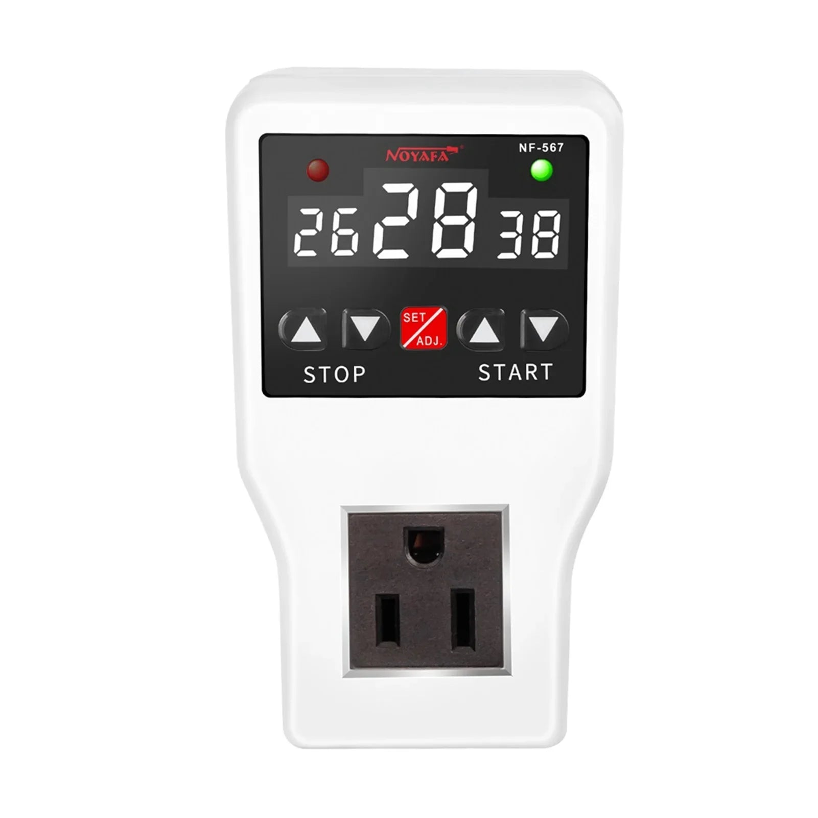 Shinysix Temperature Controller Socket with Timer Switch, NOYAFA NF-567 Digital Thermostat 800W 10A, Cooling Heating Temperature Sensor Plug – Ideal for Home Appliances