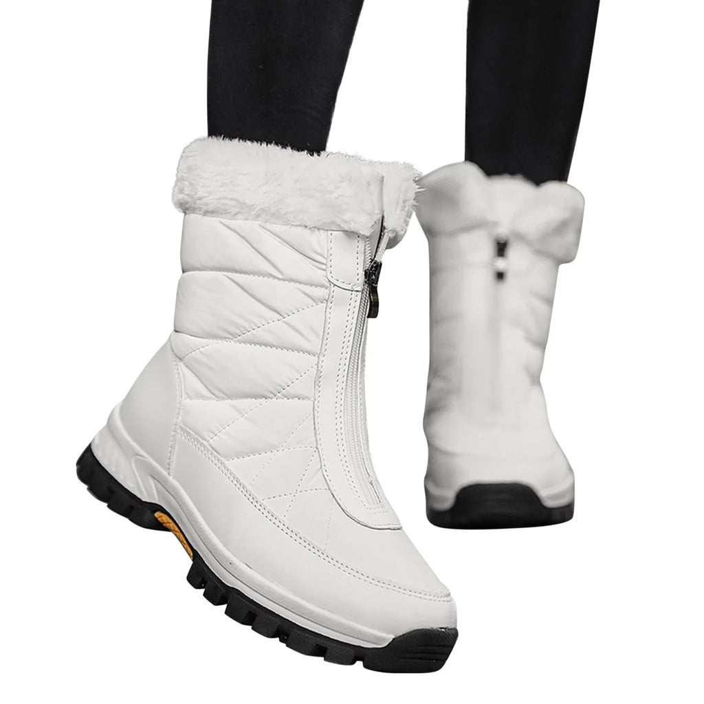 Fashion Women Winter Water Proof FLatitude Zipper Keep Warm Snow Boots Comfortable Mid Boots Shoes