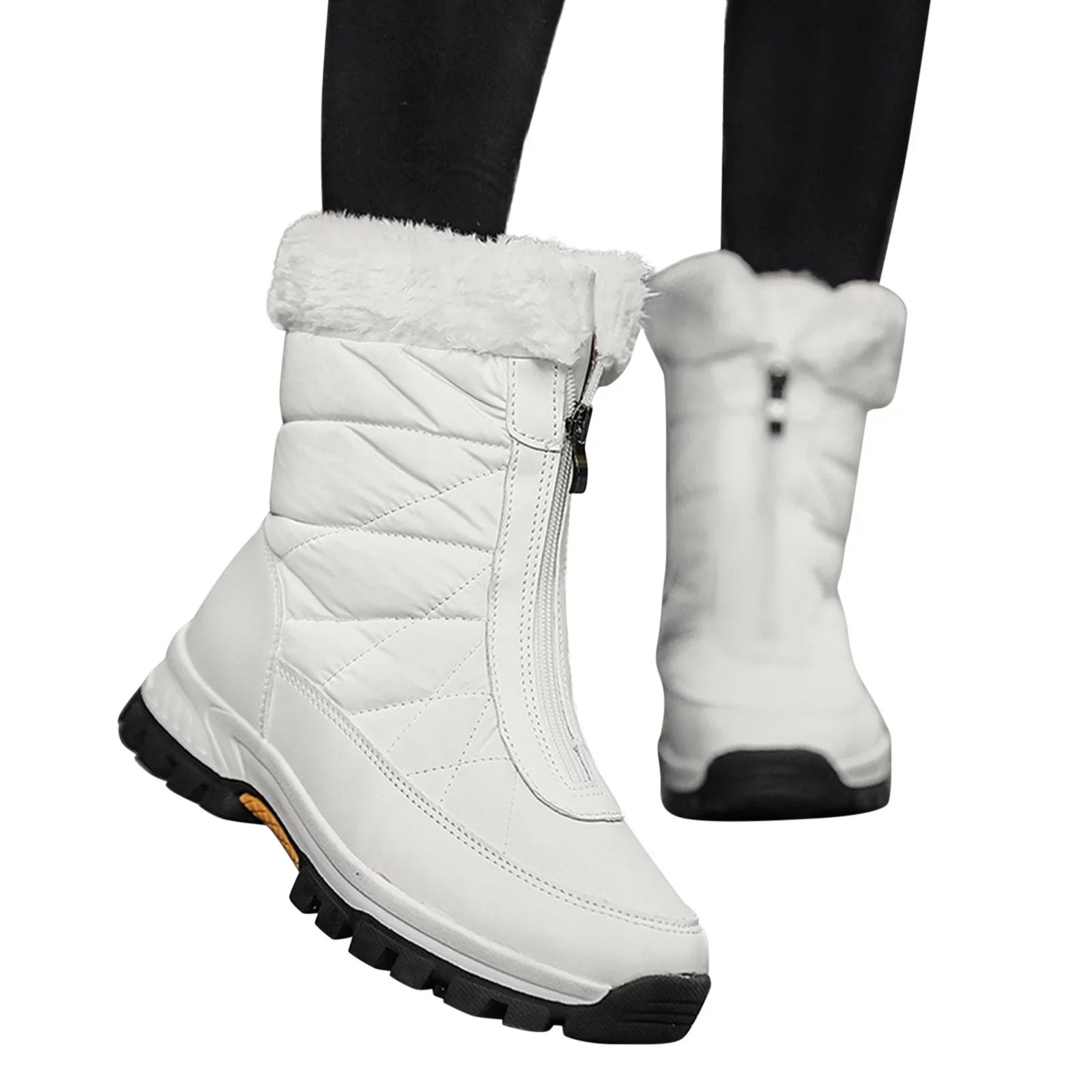 Fashion Women Winter Water Proof FLatitude Zipper Keep Warm Snow Boots Comfortable Mid Boots Shoes