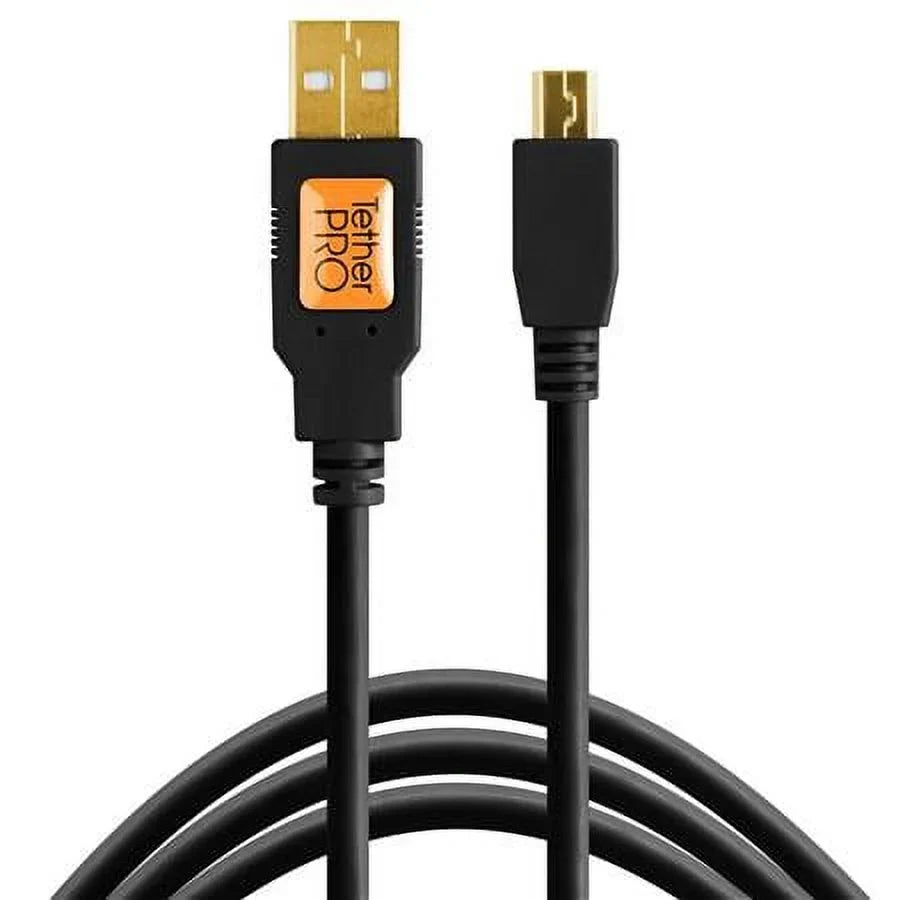 Pro USB 2.0 A Male to Mini-B 5 Pin Cable - 15 Feet - Gold PLatitudeed