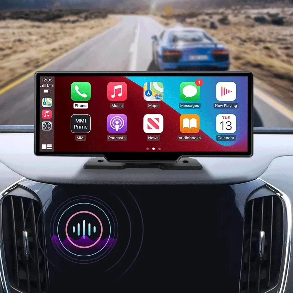 MassLatitudeie 10.26 Inch Dash Cam Rearview Camera Carplay & Android Auto DVR GPS Navigation Video Dashboard Mirror Monitor Car DVRS,Front camera