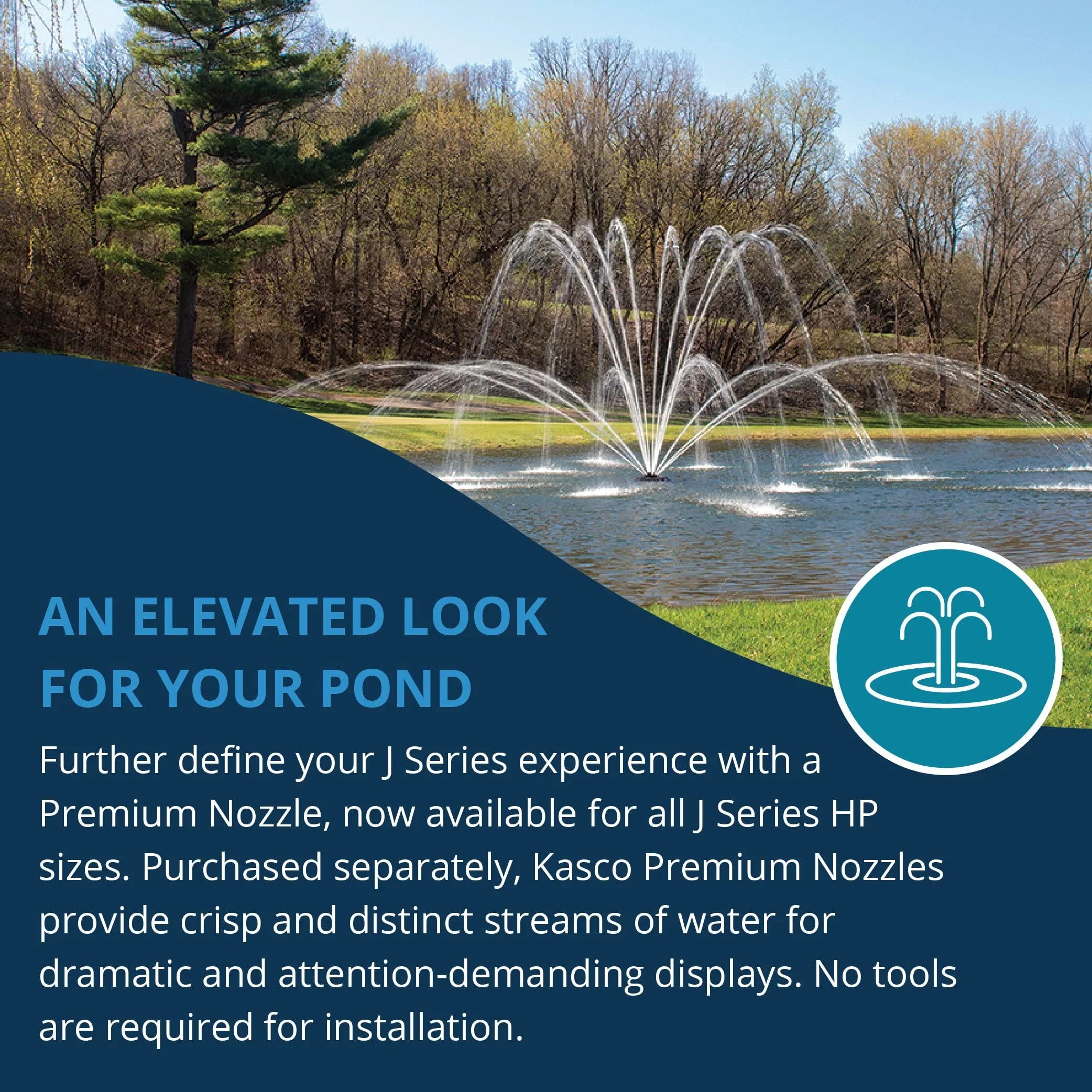 Kasco J Series 2 , 3 , 5  & 7-1/2  Palm Premium Fountain Nozzles Only (Fountain not Included)