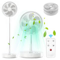 Dazzduo Collapsible Fan,Adjustable 8 Speeds With Remote 10800mah Battery Adjustable 8 Fan Bedroom Office Fan With Remote 10800mah Battery Adjustable Timer Portable Pedestal 8 Speeds Quiet