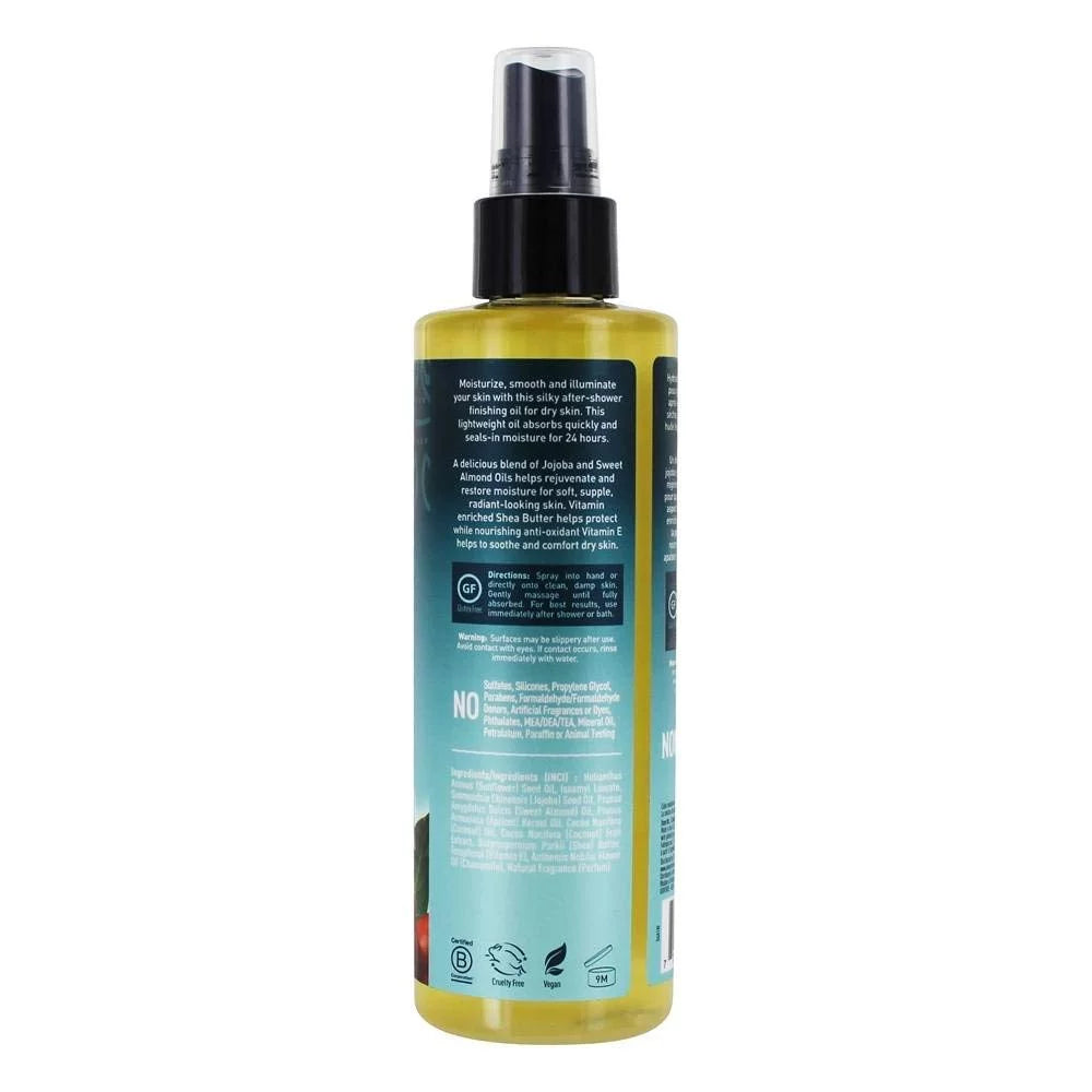 Desert Essence, Jojoba & Sweet Almond Body Oil Spray, 8.28 Fl. Oz. - Gluten-Free, Vegan, Cruelty Free - 24Hour Moisture, Soothes Skin, Perfect For Sensitive Skin, Illuminating Body Spray