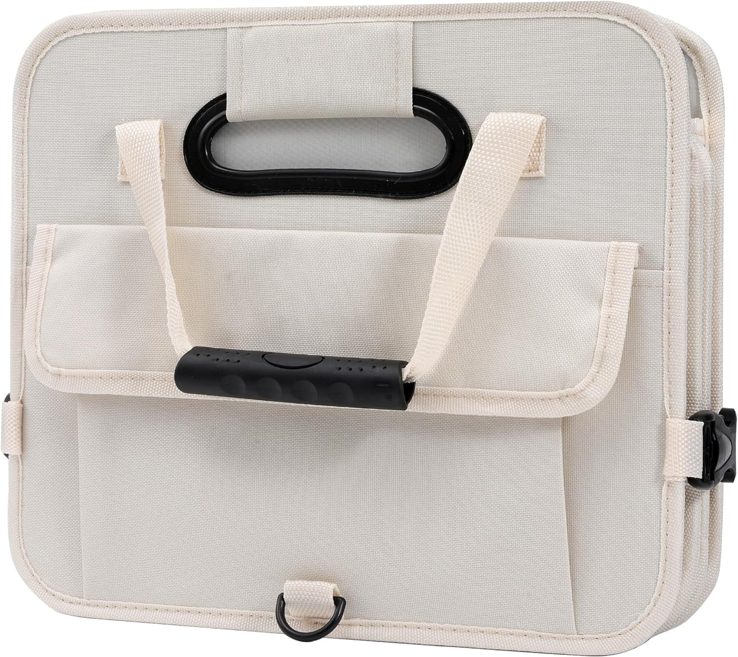 Glamor D Car Trunk Organizer with Lid Car Storage Organizer Collapsible Multi Compartment Adjustable Straps Car Organizer for SUV, Truck, Sedan(Beige)
