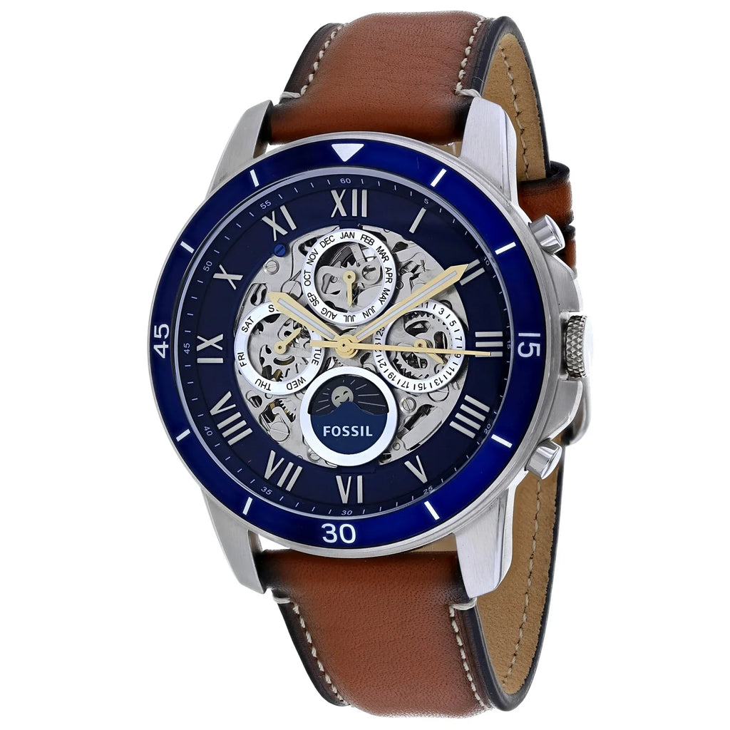 Fossil Men's Grant ME3140 Silver Stainless-Steel Automatic Dress Watch