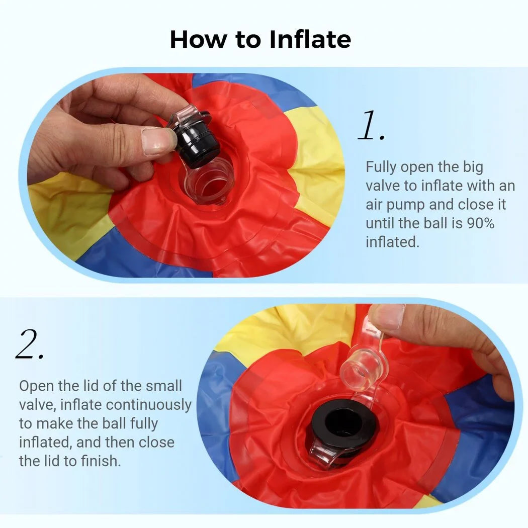 Giant InfLatitudeable Beach Ball, Novelty Pool Toy for Kids Toddlers Adults, Jumbo Size 59 Inches, Huge Swimming Pool Ball for Games, Foldable Beach Ball in Mixed Blue Red Yellow