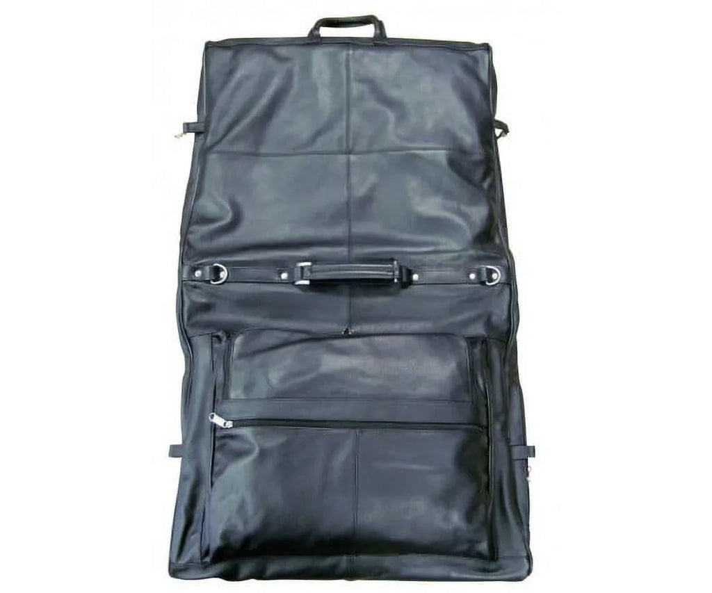 AmeriLeather Leather Three-suit Garment Bag (Black)