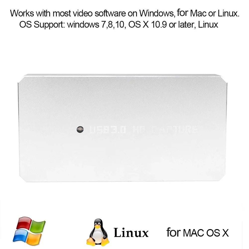 ezcap287P USB 3.0 Capture Card Video Game Recorder 1080P Live Streaming Converter Plug and Play for XBOX One PS3  WII U Silver