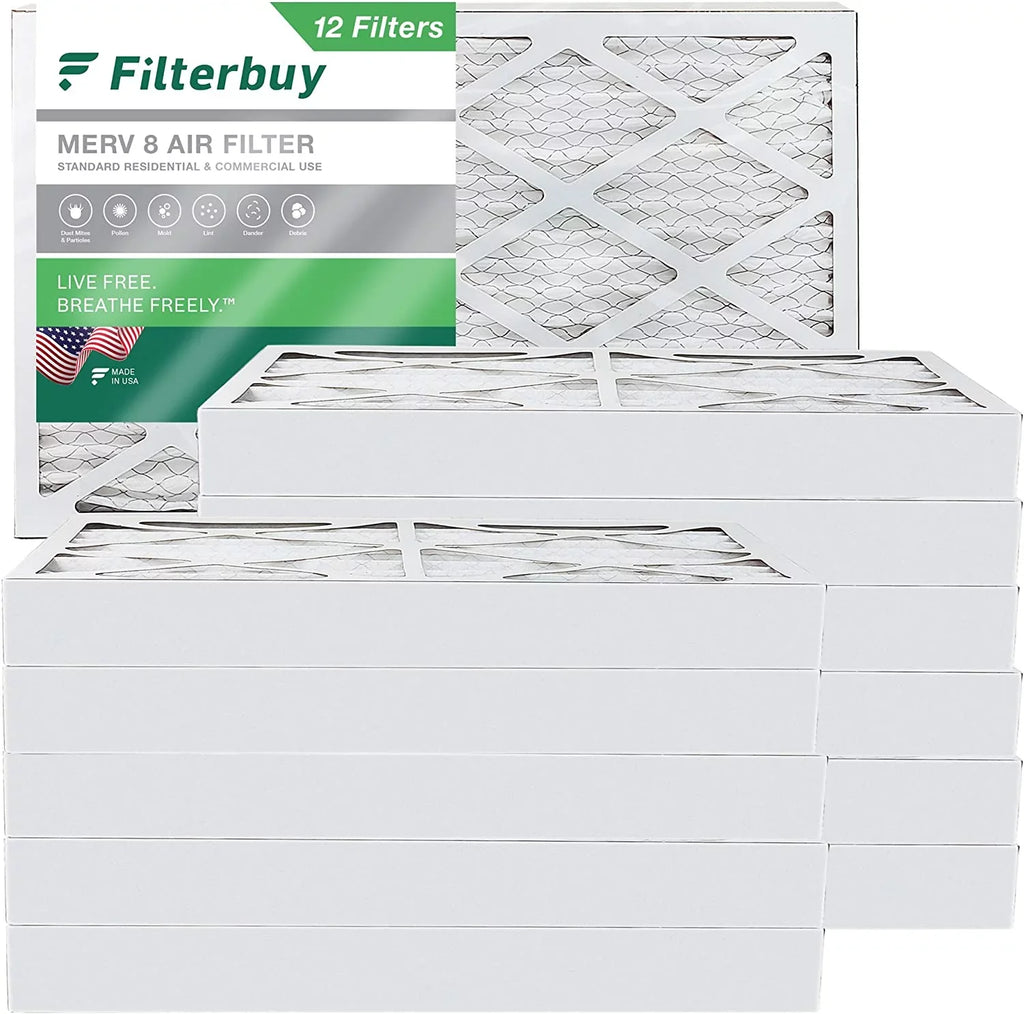 Filterbuy 16x30x4 MERV 8 Pleated HVAC AC Furnace Air Filters (12-Pack)