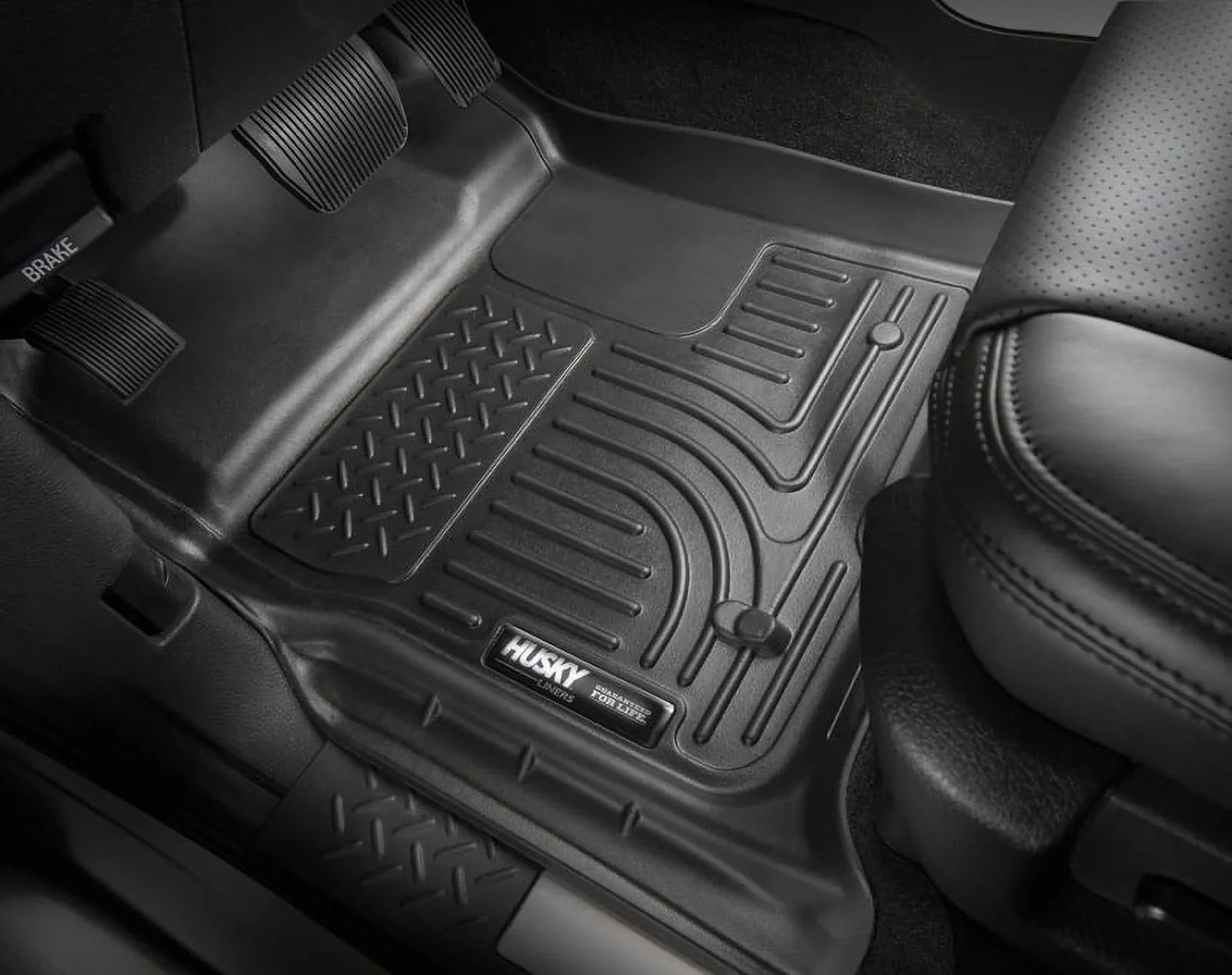 Husky by RealTruck Weatherbeater Series Front Floor Liners Black Front Row Compatible with select: 2017-2021 Chrysler Pacifica Touring L, 2023 Chrysler Pacifica