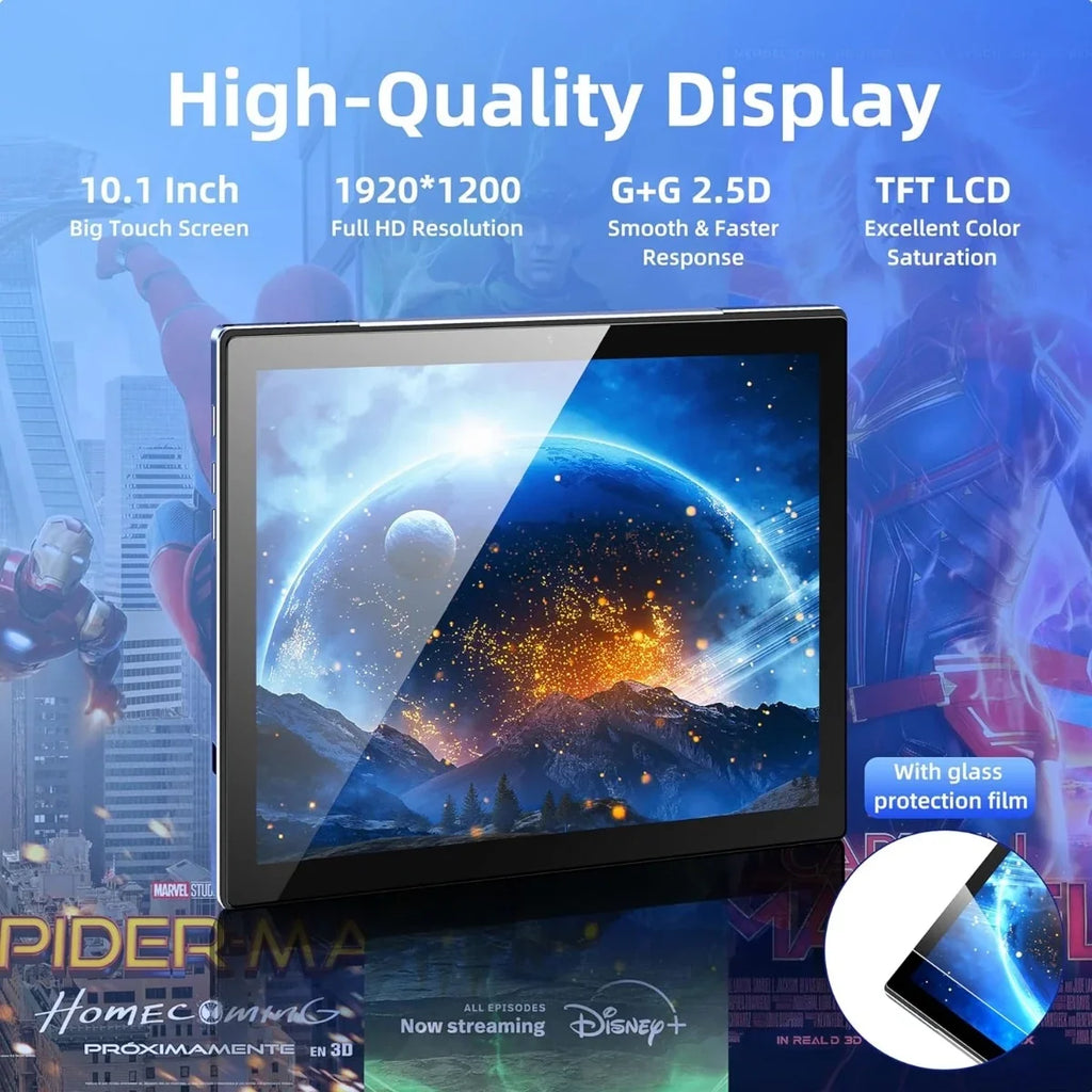 BYYBUO 10.1" Android 12 Tablet: Your Entertainment Hub, FM Radio, Full HD Display, Bluetooth