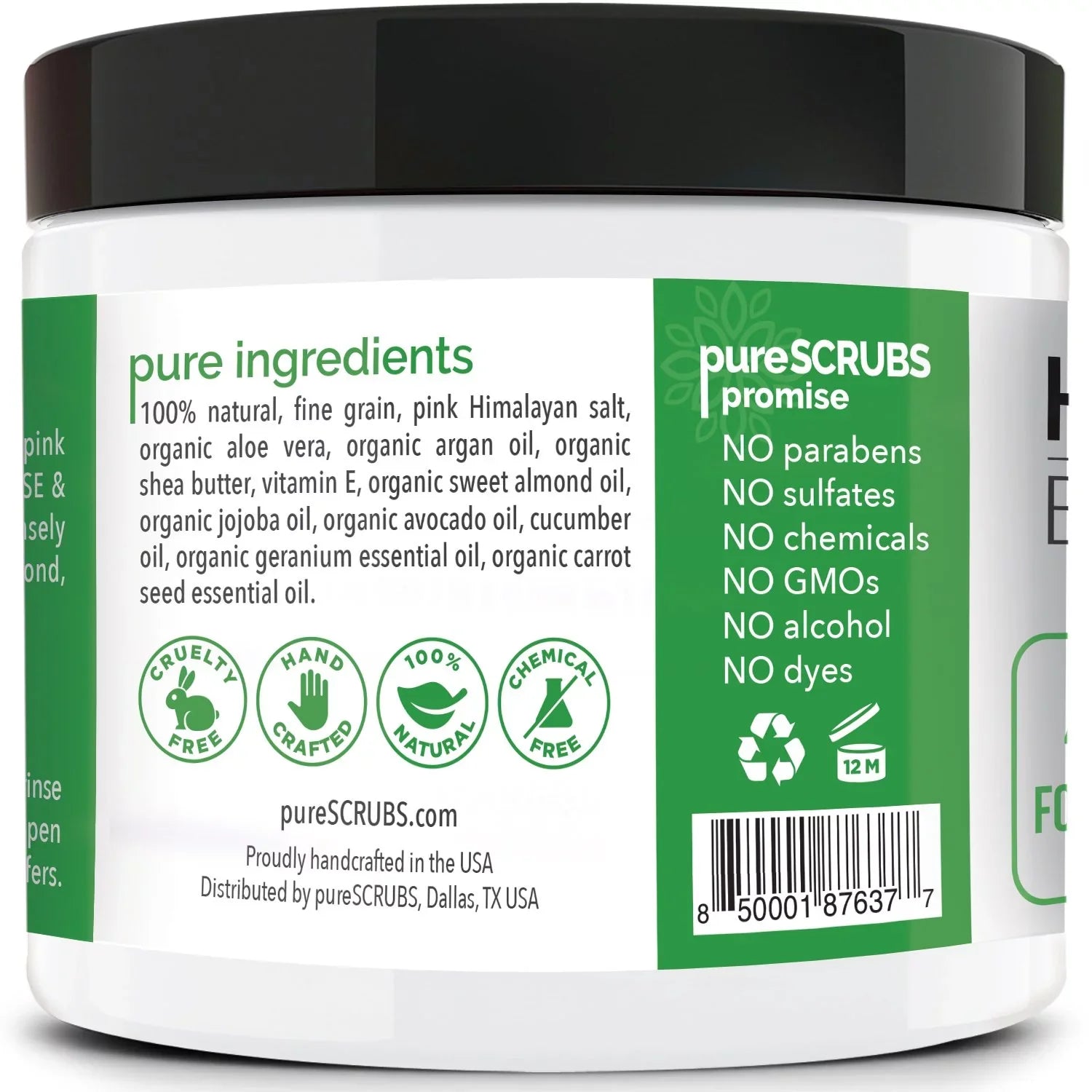 pureSCRUBS Premium Pink Himalayan Salt Body Scrub Set- Large 16oz CUCUMBER BODY SCRUB - Infpre-owned With Organic Essential Oils & Nutrients + FREE Wooden Spoon, Loofah & Mini Exfoliating Bar Soap