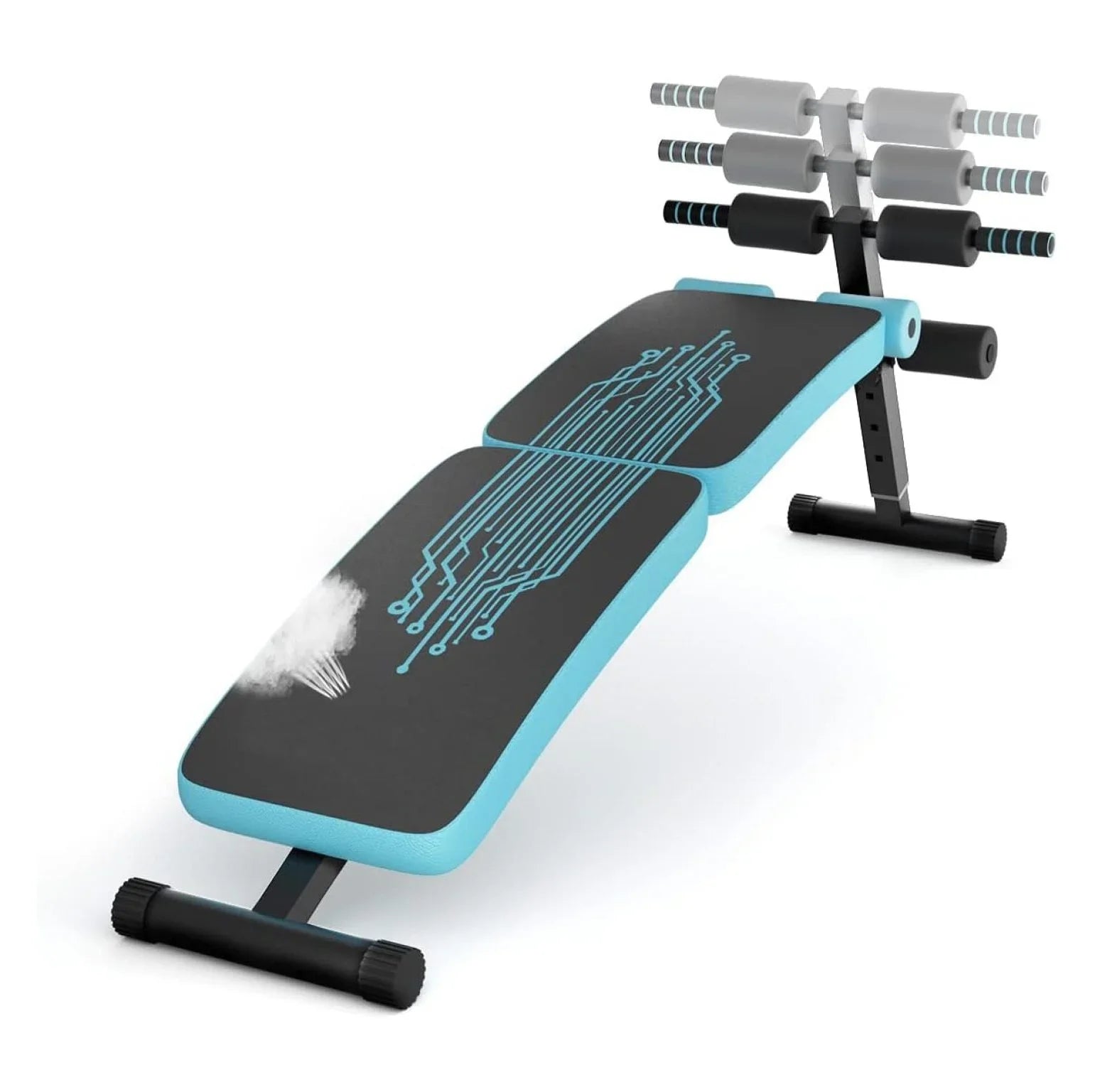 Sit Up Bench for , Sit-up Bench for Ab Workout Equipment with 3 Adjustable Height Settings for Home Gym, Reverse Handle