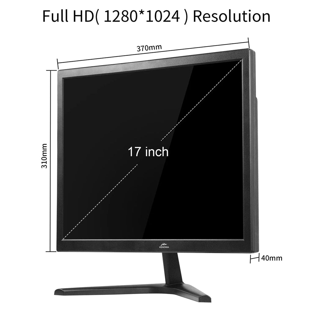 KENOWA 17 inch Ultra Slim 60Hz 1280X1024 LCD Computer Monitor, 250 CD/m² Desktop Gaming Computer Display FLatitude Panel HDMI Compliant VGA