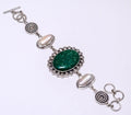 Green Aventurine - India 925 Silver PLatitudeed Handmade Bracelet 7-8.99" 8.99" B2, Valentine's Day Gift, Birthday Gift, Beautiful Jewelry For Woman