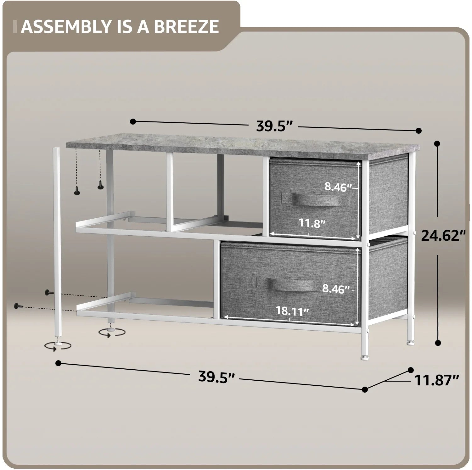 Storage Cube Dresser - Grey